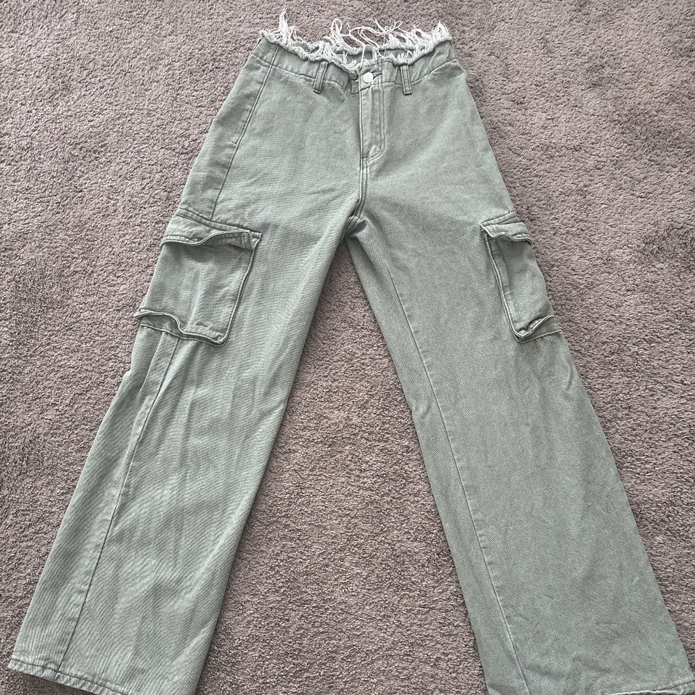 Sage Cargo Jeans
